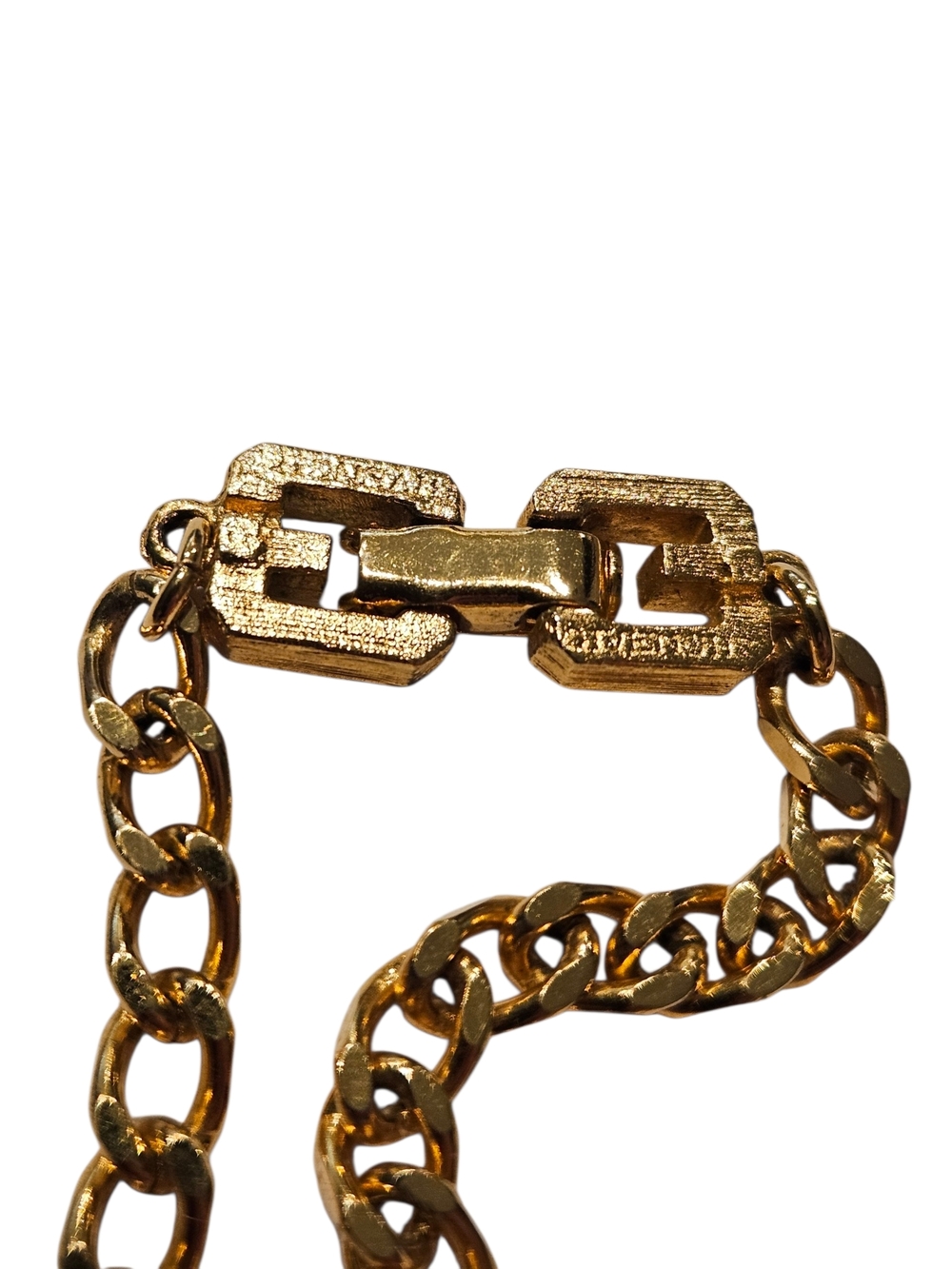 1979 Givenchy Vintage Gold Chain Choker Necklace Black Enamel Crystal Pendant - Picture 10 of 16